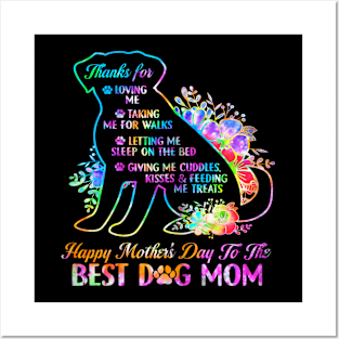 Happy Mother's Day Tie Dye To The Best Dog Mom Mothers Day Posters and Art